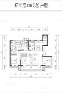 建面128㎡-标准层边户-4室2厅2卫1厨