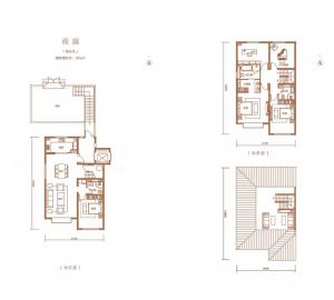 叠拼3F上叠 建面205㎡-5室2厅3卫