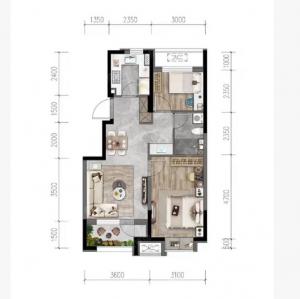 建面73㎡-2室1厅1厨1卫