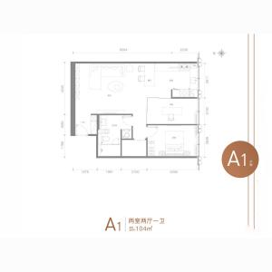 建面104㎡-2室2厅1卫