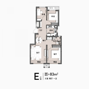 建面83㎡-3室2厅1卫