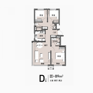 建面89㎡-3室2厅2卫